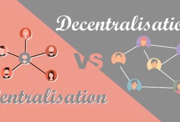 Centralisation vs Decentralisation network diagram.